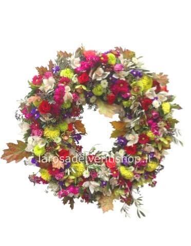 Coroncina di fiori misti assortiti - scegli tu il prezzo dell'omaggio.