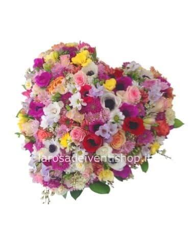 Cuore di fiori colori assortiti - Scegli tu il prezzo dell'omaggio