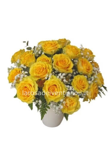Bouquet di rose gialle - scegli tu il prezzo dell'omaggio.