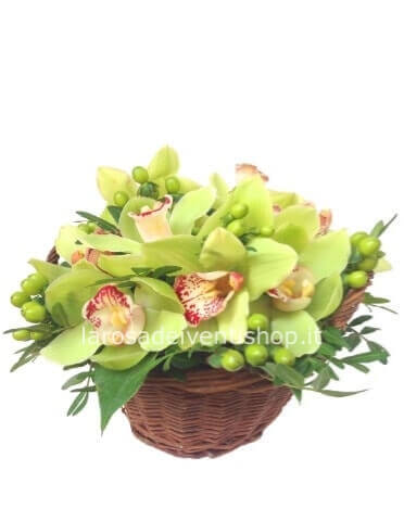 Cestino con orchidee