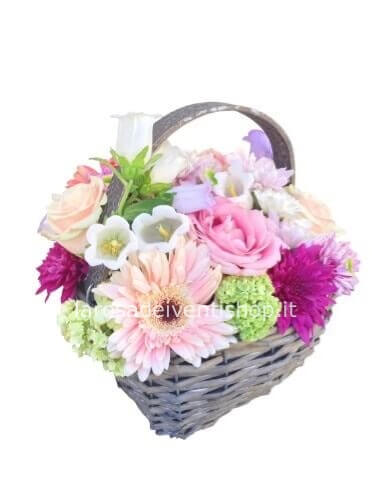 Cestino con fiori assortiti - Scegli tu il prezzo dell'omaggio