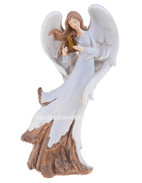 Angelo con arpa h 32 cm