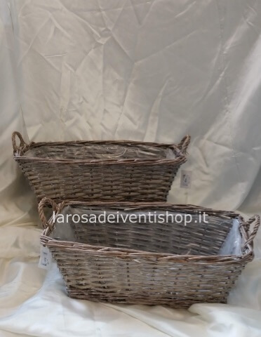 Cesto rettangolare grigio come in foto dimensioni 45x20xh17 cm