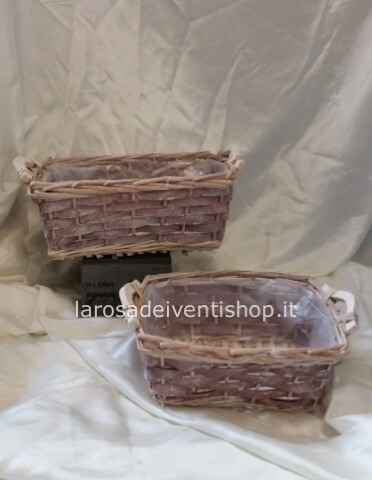 Cesto rettangolare grigio/rosato come in foto dimensioni 25 x 17 x h 11 cm