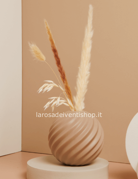 Vaso tondo Onde medio con fiori secchi
