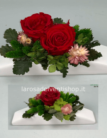Composizione rose stabilizzate con vaso » Fiorista a Lovero, invio