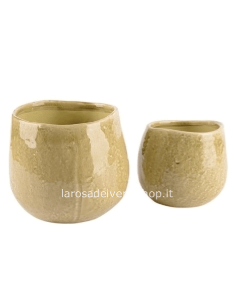 Caspò senape grande in ceramica dimensioni 19 x h 16.5 cm