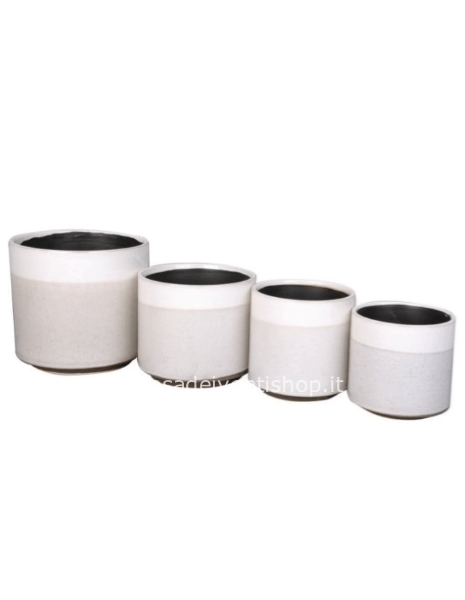 Caspò Mara piccolo ceramica sfumato grigio 13x h 13 cm