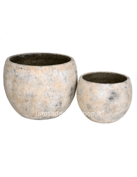 Ciotolone Marakesch in ceramica grigio sfumato anticato dimensioni  36.5 x h 28.5 cm