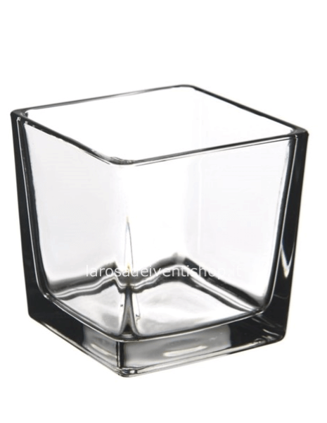 Vaso cubo in vetro dimensioni 3x 3x h 3cm