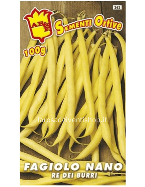 Fagiolo nano giallo re dei burri - Busta 100 gr termosaldata dimensioni 12 x 17 cm