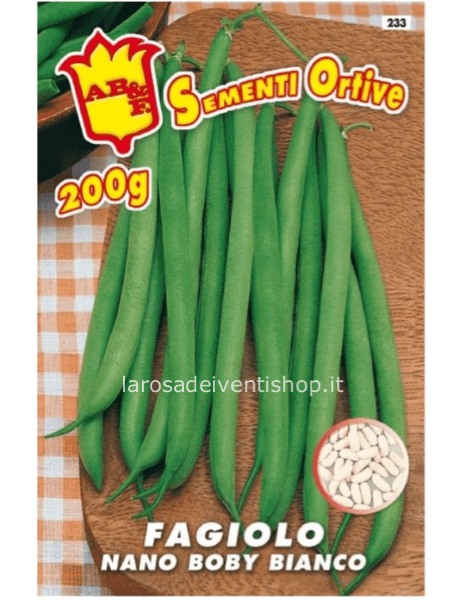 Fagiolo nano verde boby bianco - Busta 100 gr termosaldata dimensioni 12 x 17 cm