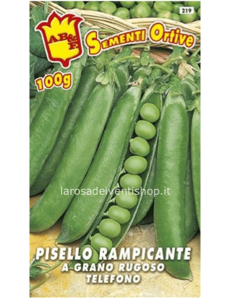 Pisello rampicante a grano rugoso - Busta 100 gr termosaldata dimensioni 12 x 17 cm