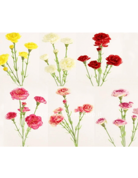 Garofano Fucsia variegato ramificato sintetico, lunghezza 70 cm - prezzo a stelo non confezionato