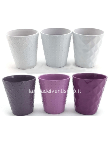 Vaso Caspò fantasia porta piante diametro 13 x h 15 cm - Colorato