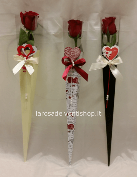 Rosa confezionata in box regalo come in foto