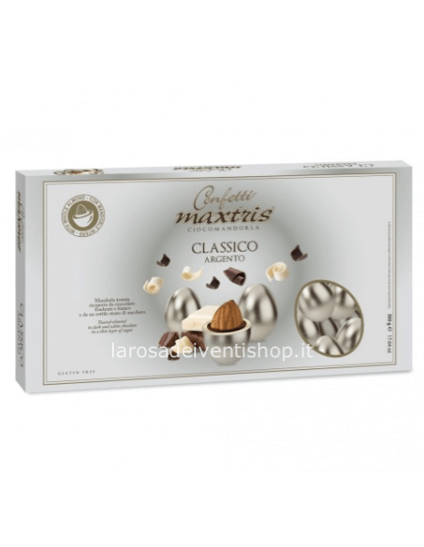 Confetti Maxtris Perlati Argento- Scatola 500 gr