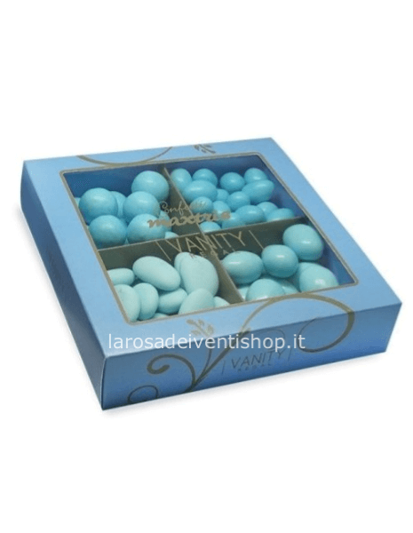 Confetti cofanetto Vanity Azzurro - Scatola degustazione 400 gr