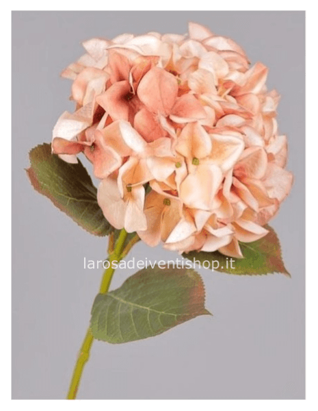Ortensia colore pesca h 70 cm sintetico