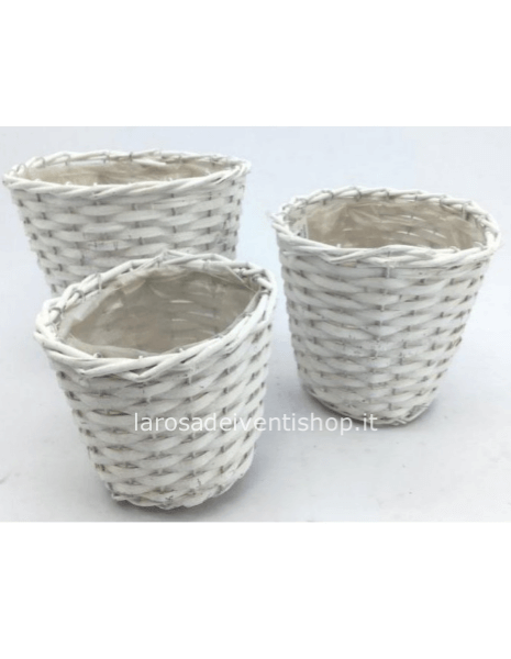 Cesto caspò bianco piccolo 15 x h15 cm