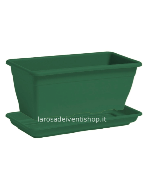 Cassetta Domus cm. 40 color verde completa di sottovaso separato