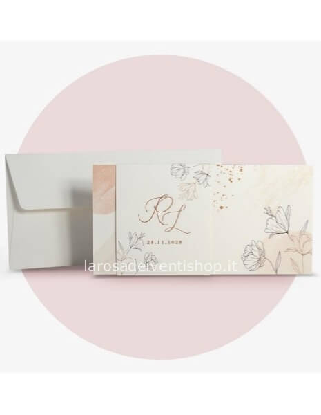 Partecipazione completa di invito e busta F1714 - SENZA MONTAGGIO - ORDINE MINIMO 30 PZ