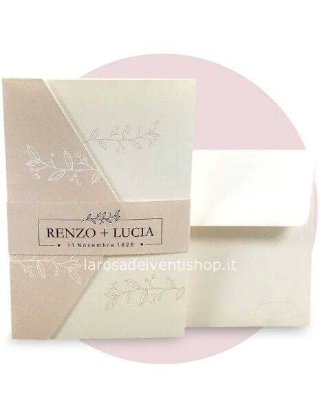 Partecipazione completa di invito e busta F1655 - SENZA MONTAGGIO - ORDINE MINIMO 30 PZ