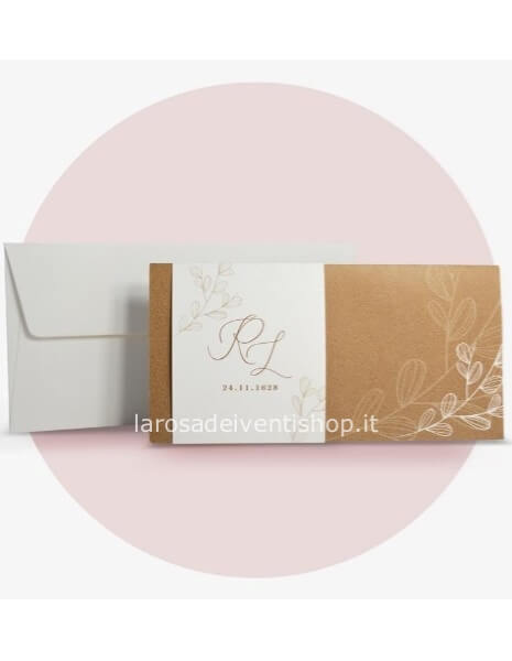 Partecipazione completa di invito e busta F1715 - SENZA MONTAGGIO - ORDINE MINIMO 30 PZ