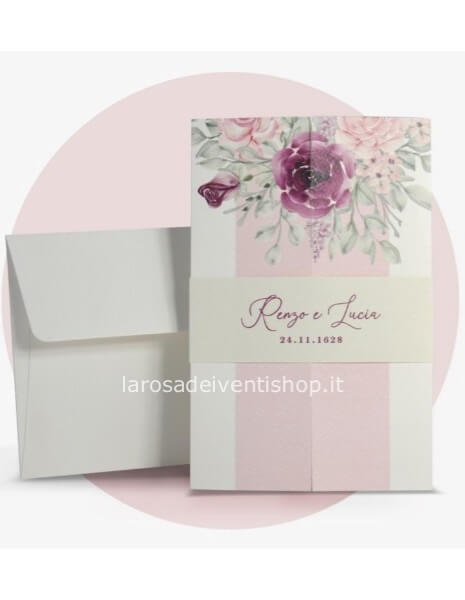 Partecipazione completa di invito e busta F1725 - SENZA MONTAGGIO - ORDINE MINIMO 30 PZ