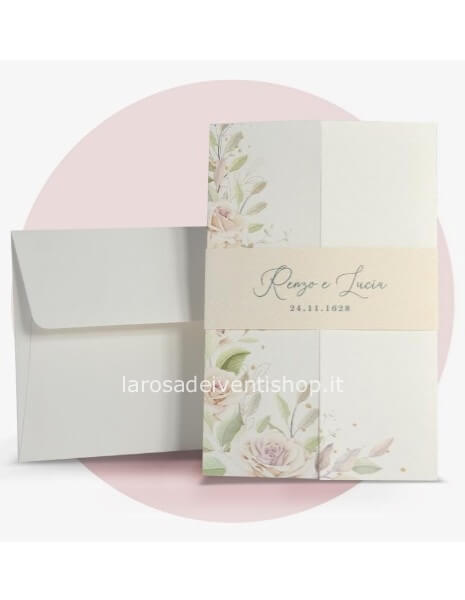 Partecipazione completa di invito e busta F1724 - SENZA MONTAGGIO - ORDINE MINIMO 30 PZ
