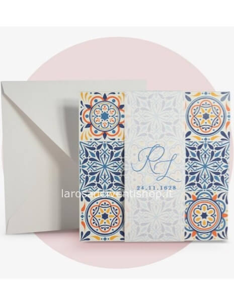 Partecipazione completa di invito e busta F1699 - SENZA MONTAGGIO - ORDINE MINIMO 30 PZ