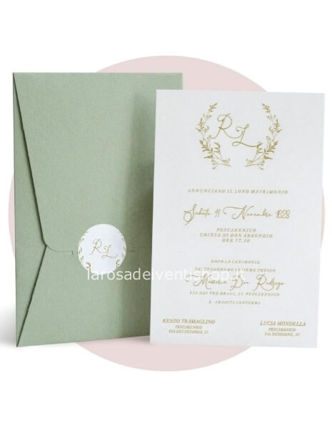 Partecipazione completa di invito e busta F1736 - SENZA MONTAGGIO - ORDINE MINIMO 30 PZ