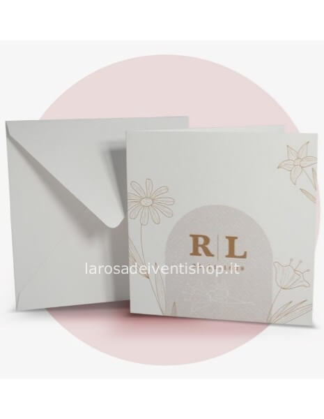 Partecipazione completa di invito e busta F1701- SENZA MONTAGGIO - ORDINE MINIMO 30 PZ