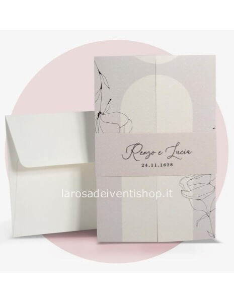 Partecipazione completa di invito e busta F1723- SENZA MONTAGGIO - ORDINE MINIMO 30 PZ