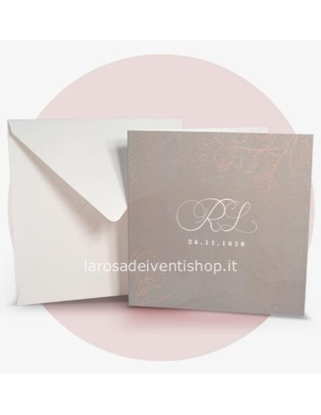 Partecipazione completa di invito e busta F1705 - SENZA MONTAGGIO - ORDINE MINIMO 30 PZ