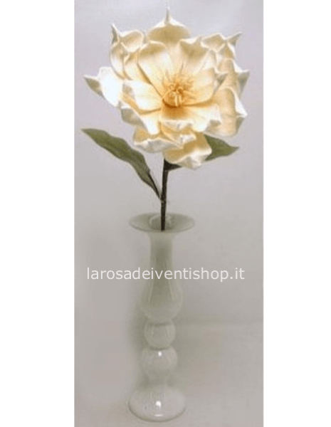 Magnolia sintetica fiore singolo grosso diametro fiore 30 cm altezza gambo 85 cm - CREMA