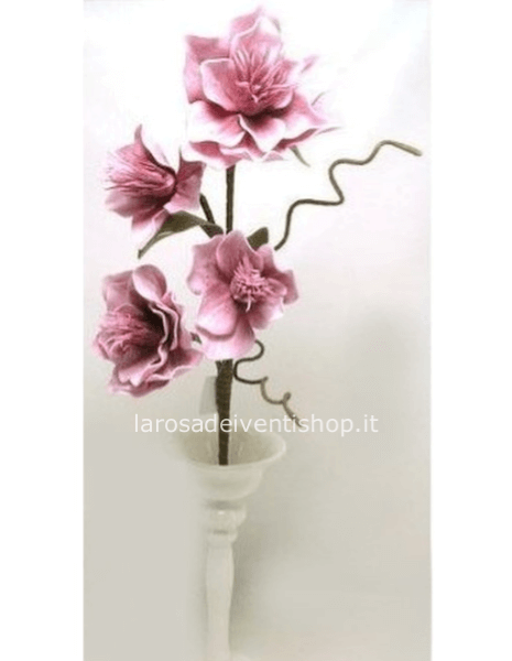 Camelia sintetico 4 fiori, diametro fiore 20/25 cm altezza gambo 100 cm - ROSA