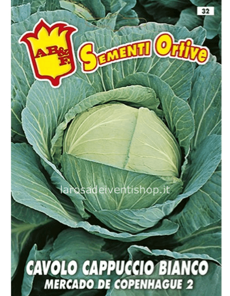 Semi di Cavolo cappuccio bianco Copenaghen market 2 - Busta termosaldata dimensioni 12 x 17 cm