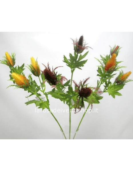 Eringium sintetico 3 fiori h 65 cm - Bianco