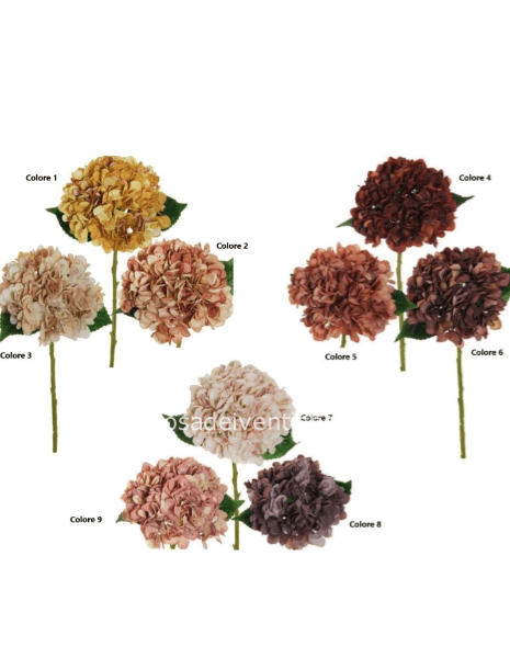 Ortensia sintetica colori autunnali h 50 cm