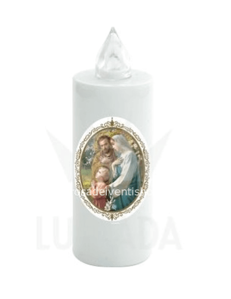 Lumino VDI250B - Lumino elettrico bianco con icone santi - Batterie incluse