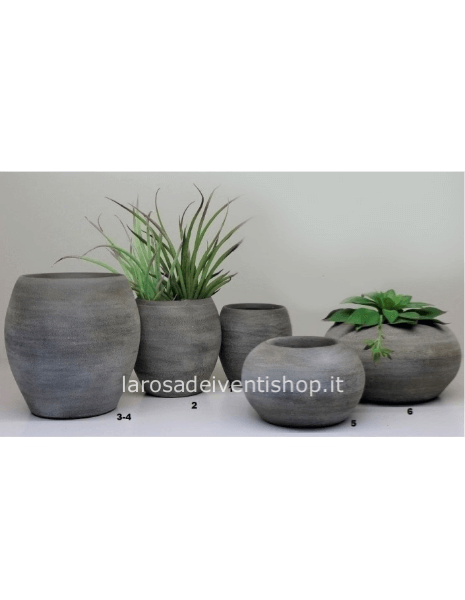 Vaso Manitoba color grigio diametro 14 x h 14.5 cm