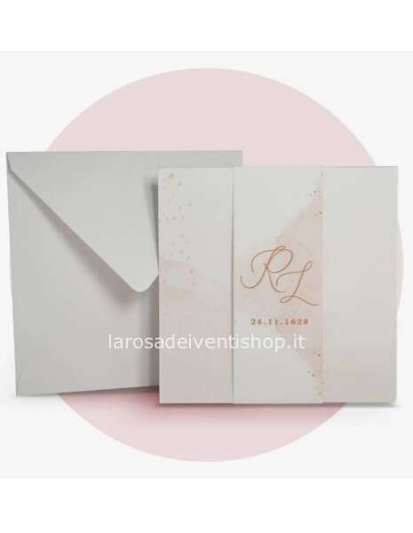 Partecipazione completa di invito e busta F1698 - SENZA MONTAGGIO  - ORDINE MINIMO 30 PZ