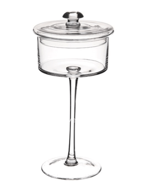 Alzata in vetro con coperchio