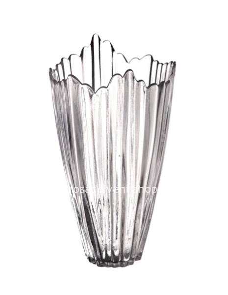 Vaso alto ondulato e sagomato in vetro d 15 x h 25 cm