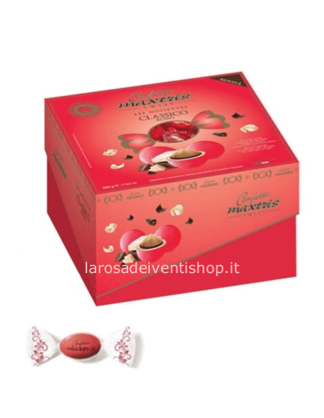 Confetti Cadeaux Ciocomandorla Rossi- Cofanetto 500 gr