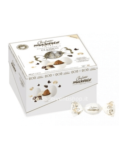 Confetti Cadeaux Ciocomandorla Bianchi - Cofanetto 500 gr