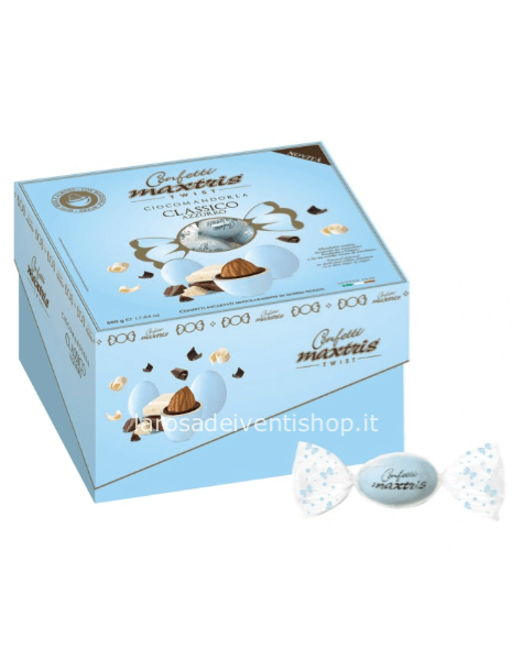 Confetti Cadeaux Ciocomandorla Azzurri - Cofanetto 500 gr