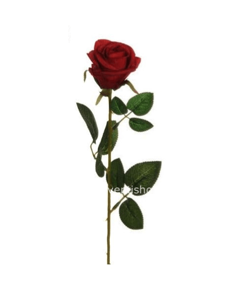 Bocciolo di rosa rossa sintetica h 53 cm