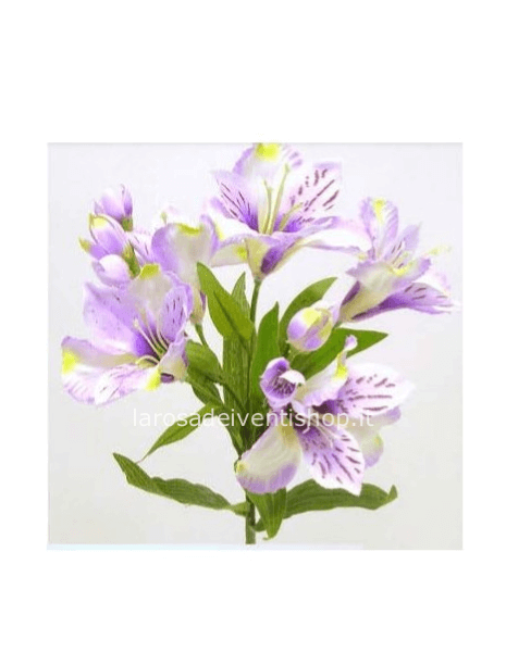 Alstromeria sintetica colore Lilla, stelo lungo 60 cm